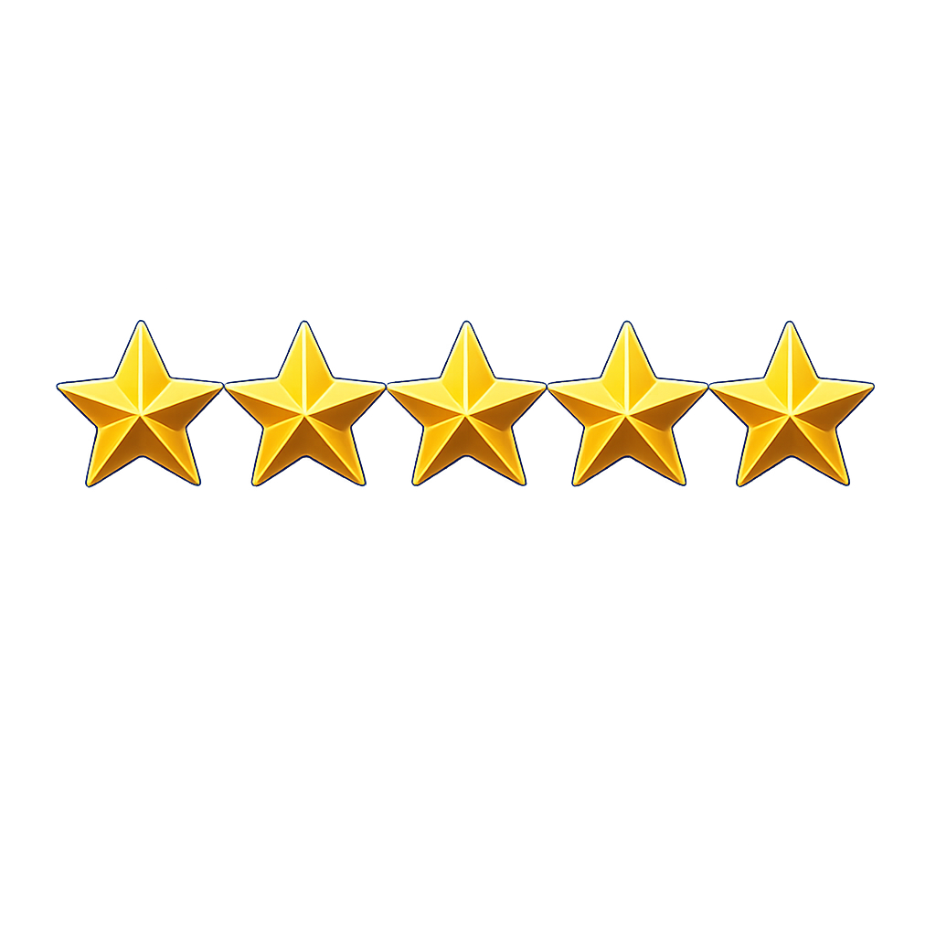 Five star rating image in color
